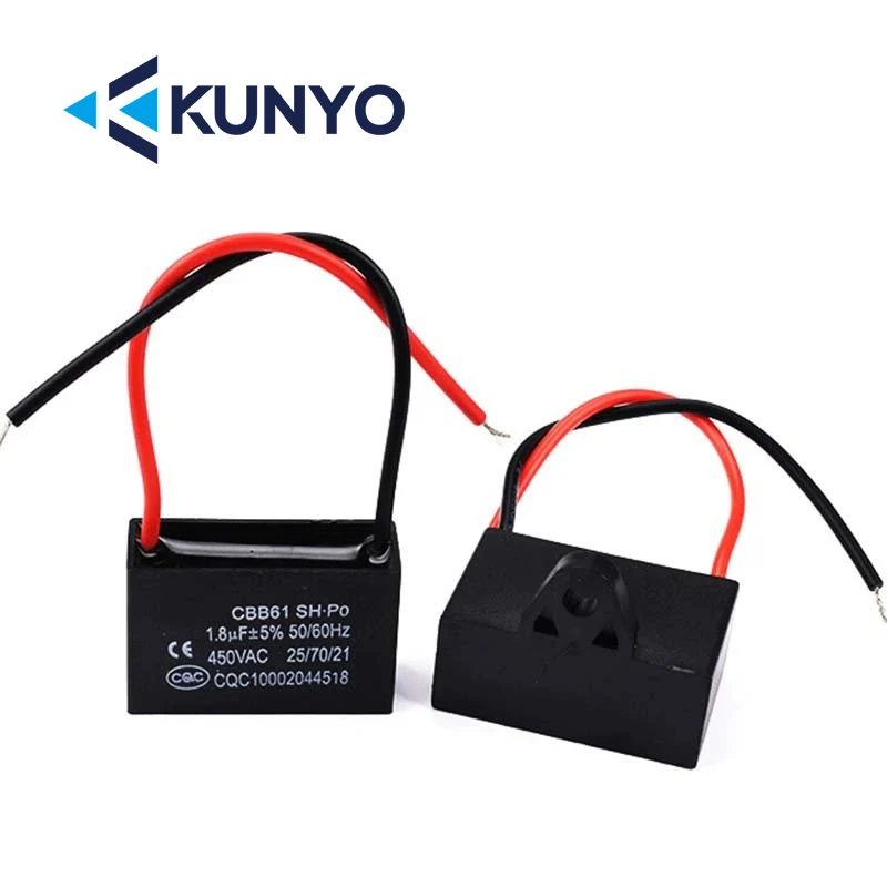 1 Buah Kapasitor Starter Kipas CBB61 450V 0.8/1/1.2/1.5/2/2.5/3/3.5/4/4.5/5/6/7/8/10/12/15/18/20UF Kapasitor Motor Kipas Angin Plafon