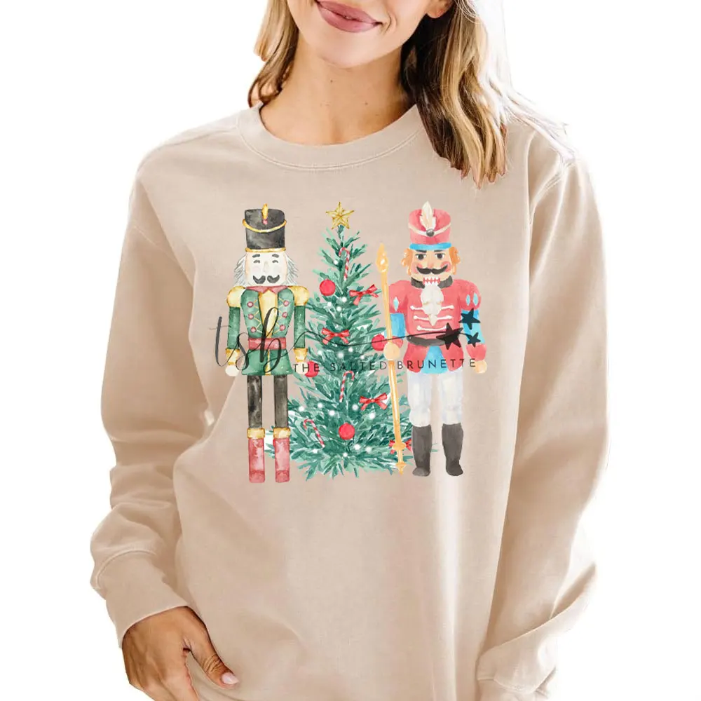 Women Christmas Nutcracker Sweatshirt Sugar Plum Fairy Graphic Crewneck Pullover Funny Xmas Holiday Sweater Aesthetic Y2k Tops