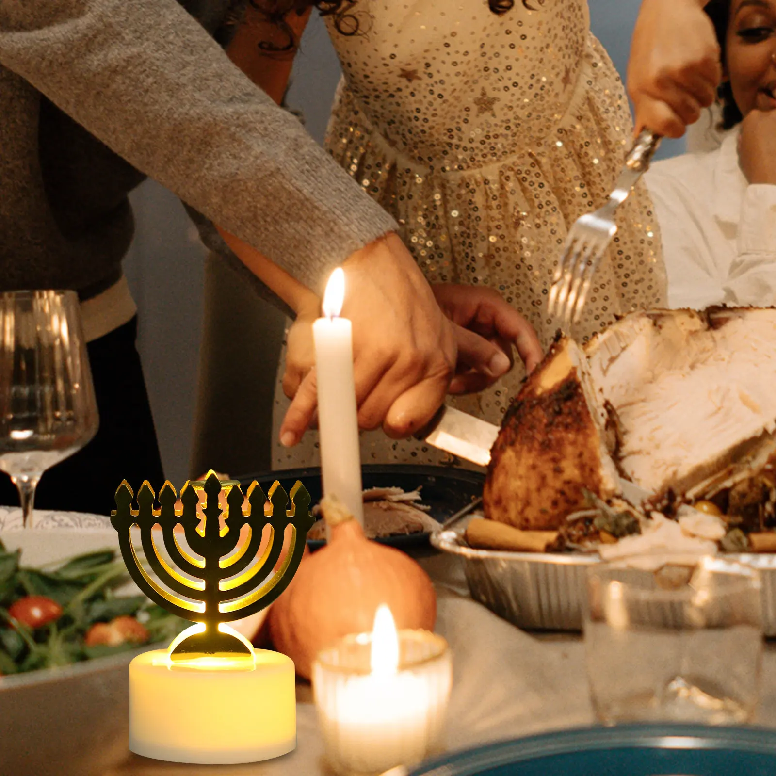LED Electronic Light Small Flameless Multipurpose Electric Light for Party Home Decoration Hanukkah