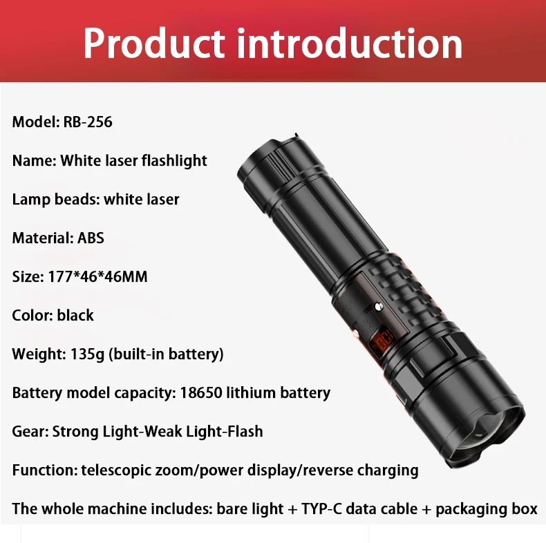 Imagem -03 - Lanterna de Luz Forte Recarregável Multi-função ao ar Livre Super Brilhante Casa Pequena Mini Portátil Laser Branco