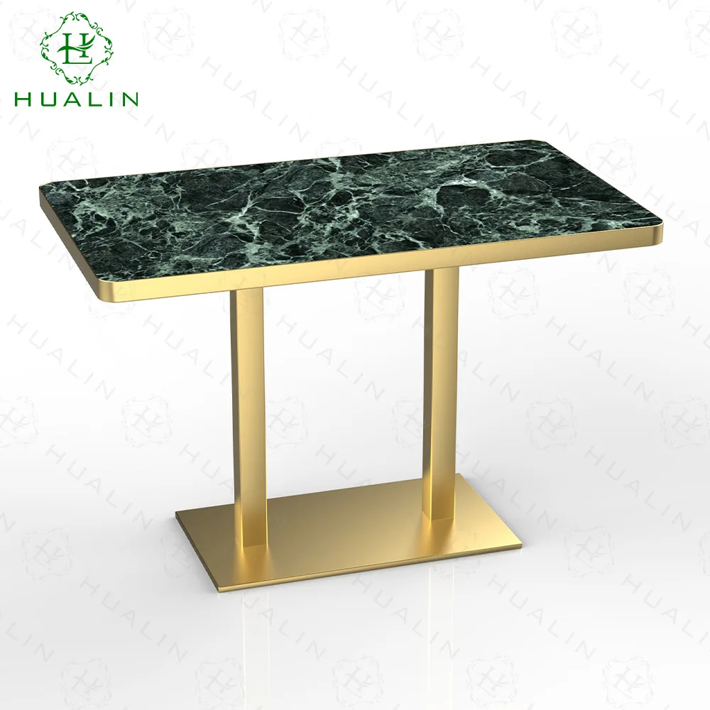Star-rated Banquet Hall Anti-scalding Thickened Rock Slab Rectangular Special Dining Table Villa Light Luxury Natural Luxury Sto