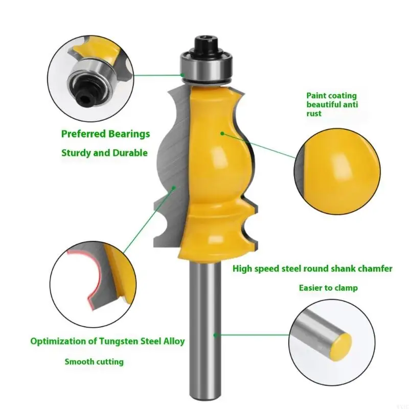 WXTC Professional Hard Metal Carving Tool 6mm Shanks Fish Tail Design Router Bit Milling Cutter For Furniture Molding