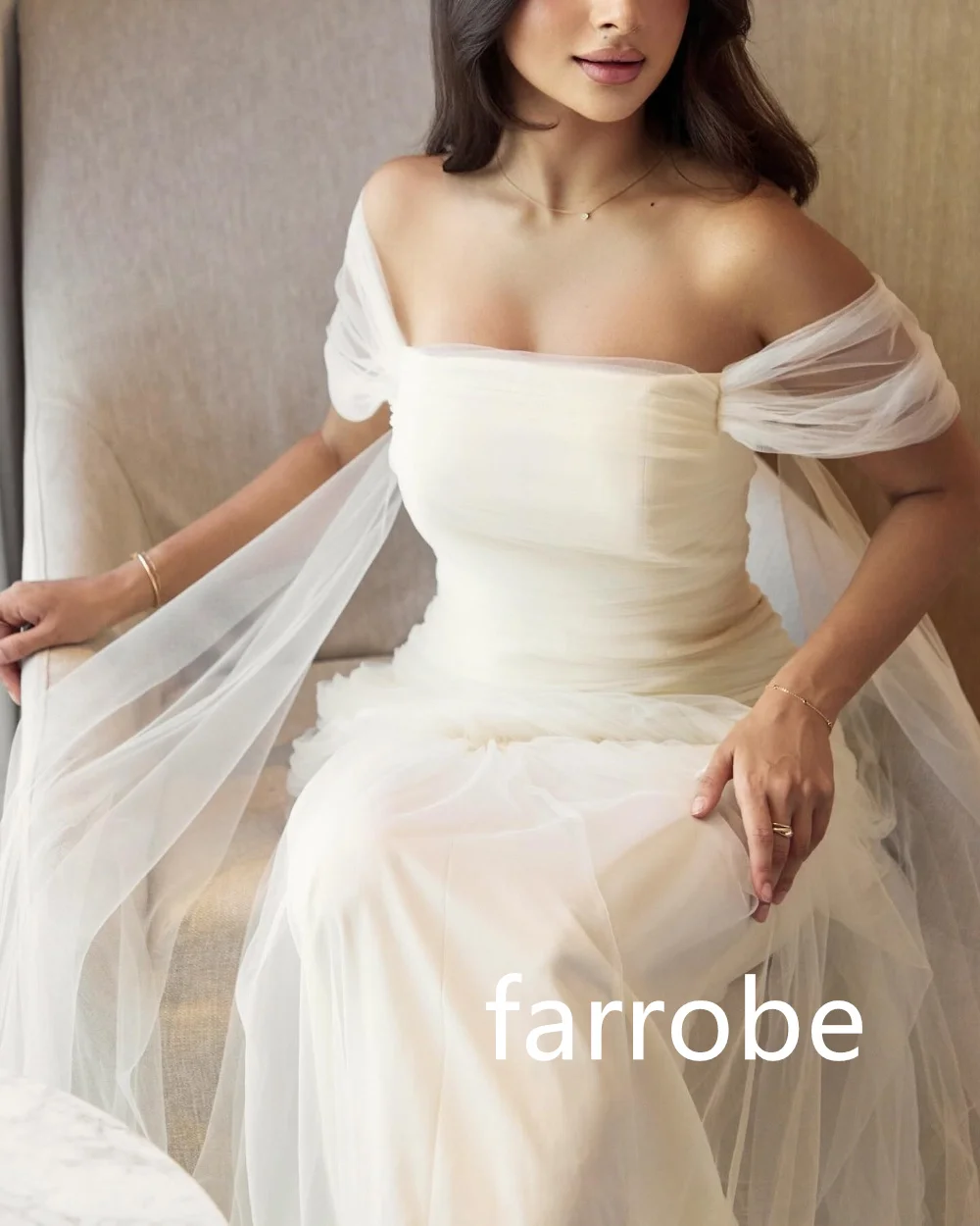 Pastrol-Robe Mi-Longue Trapèze à Plis en Filet pour Femme, Tenue Unisexe à Épaules Dénudées, de Style Chinois, Formelle, Décontractée, Simple, pour Occasions sur Mesure