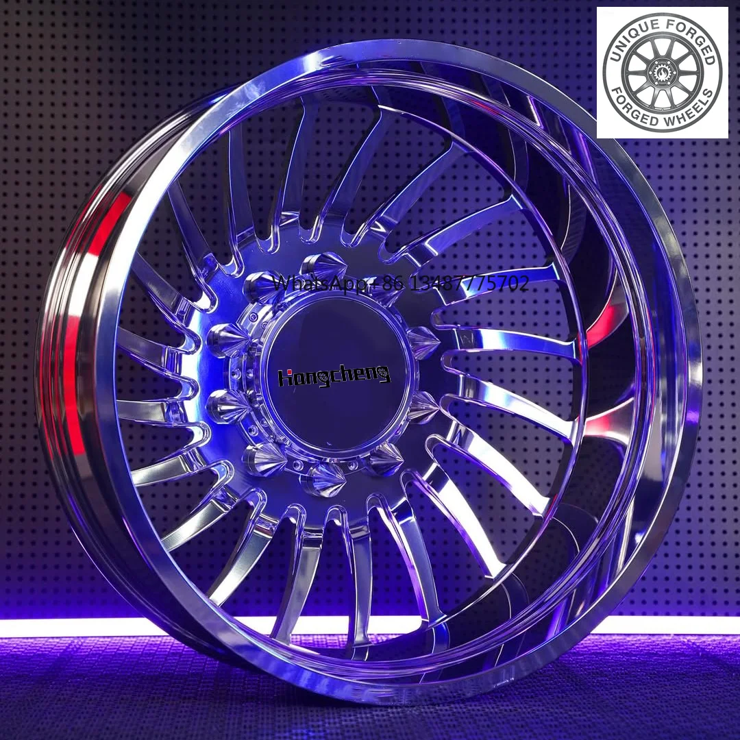 New style 24x12 24x14 26x16 Concave Forged 8x165.1 8x170 Polished Truck Wheels With Floating Caps For Toyota For Tacoma For Ford