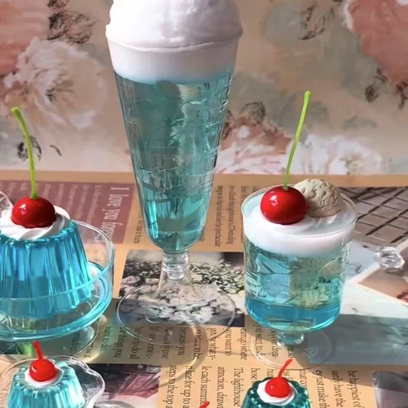 Adornos de té estilo Showa, pegamento de gelatina de fruta de Soda de mandarina azul antigua, accesorios de fotografía bidimensionales, regalo de cumpleaños fresco