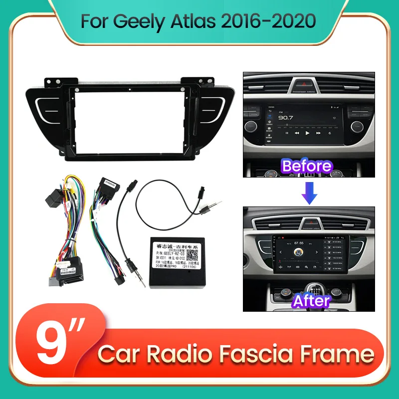 Car Stereo Frame Carplay car video android Car audio Frame for Geely Atlas 2016-2020 EC7 Emgrand EC8 GX7 2011-2019 cable