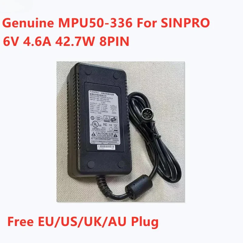 Genuine MPU50-336 6V 4.6A 42.7W 8PIN MPU50-336-3 AC Adapter For 4343R SINPRO Medical Switching Power Supply Charger