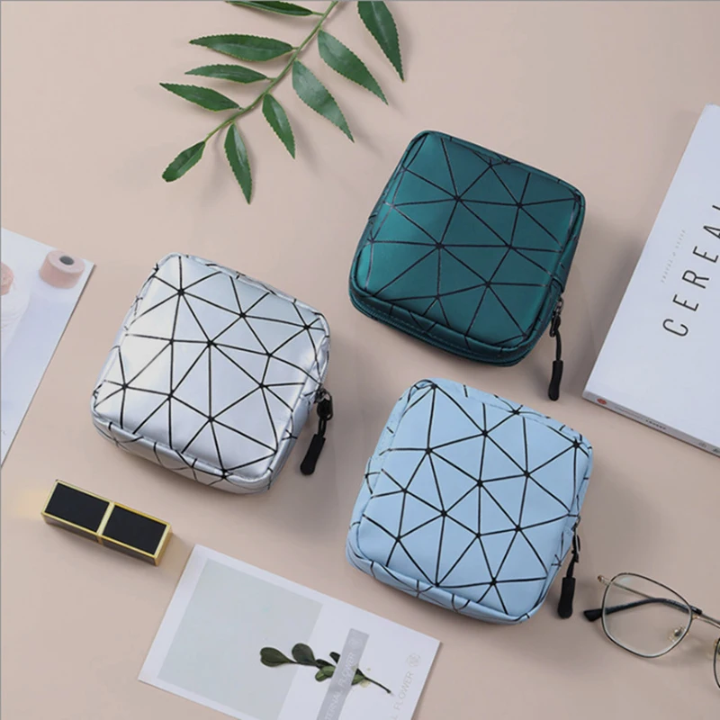 

1/2Pcs Sanitary Napkin Storage Bag PU Leather Waterproof Feminine Period Bag Makeup Bag Portable Coin Bags For Women Gifts