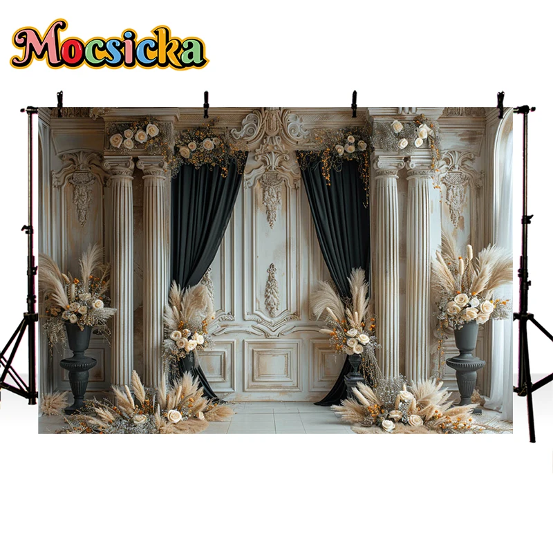 Mocsicka Photography Background, Vintage clássico, Palácio, Bohe, Floral, Adulto, Casamento, Retrato de maternidade, Pano de fundo, Photo Studio