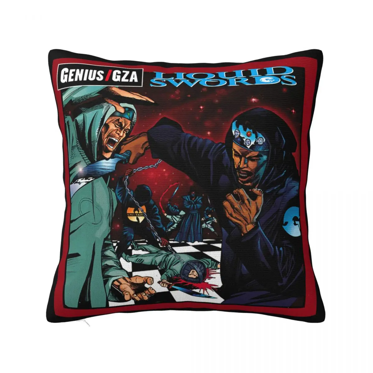 Vintage Genius Gza Liquid Swords Hip Hop Retro Reprint Autumn Animal Basic Girl Man Popular Style Autumn Print Pillow Case