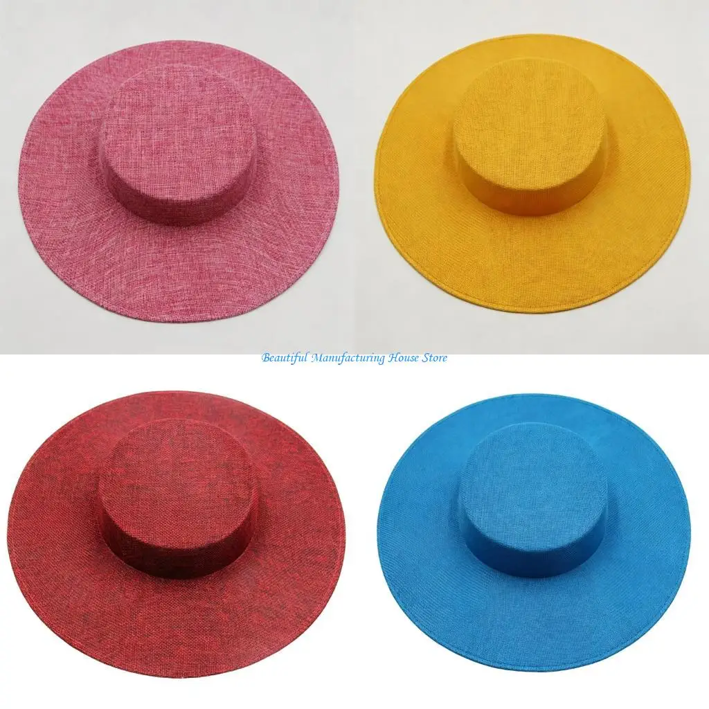 E56A Sinamay Millinery Hat Base for Women, Round Fascinator Base for DIY Wedding Headpiece, Party, and Costume Styling