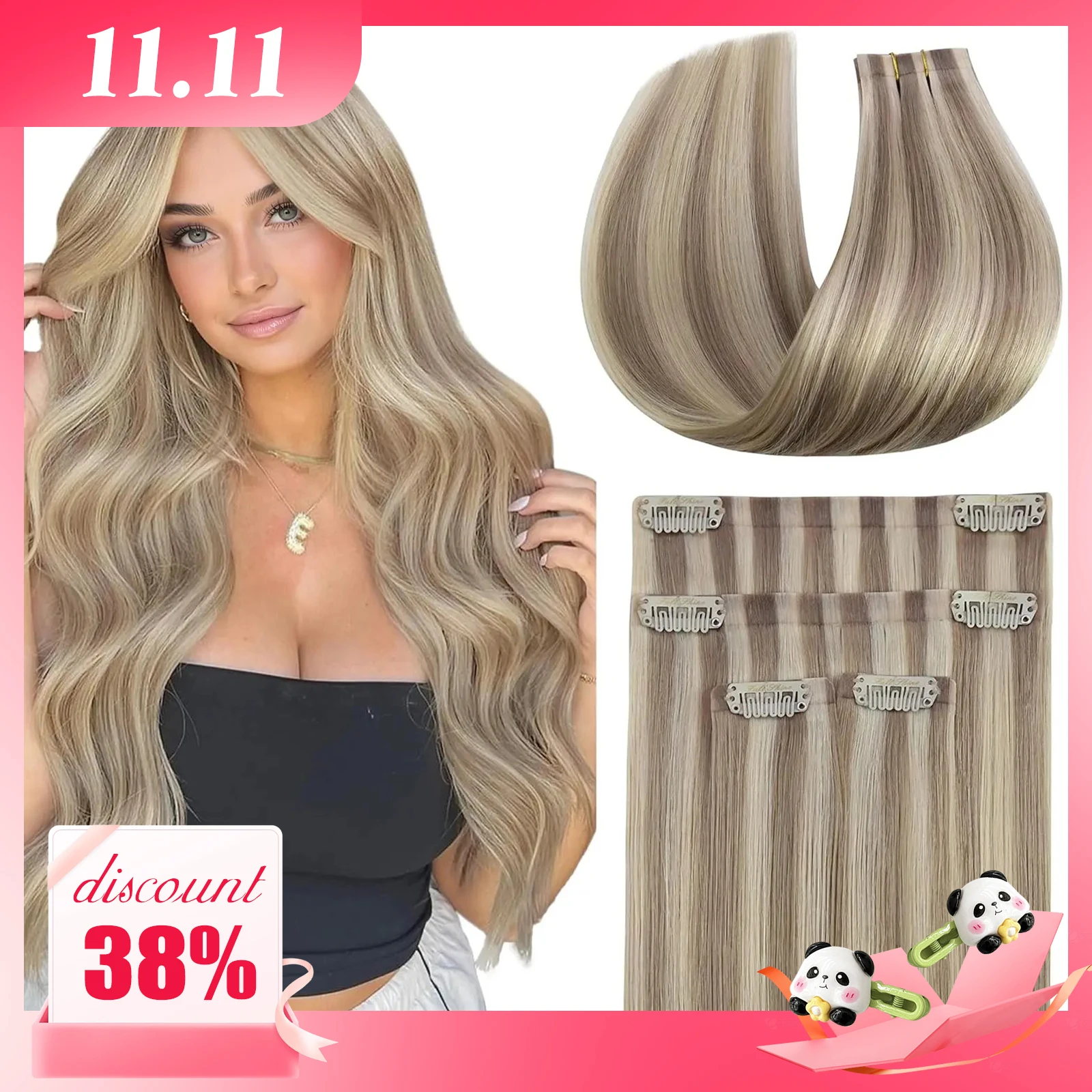 

Ve Sunny Hair, бесшовные заколки для наращивания волос, человеческие волосы, истонченные наращивания волос, наполнители, волосы Remy, добавление толщины, 4 шт., 85 г