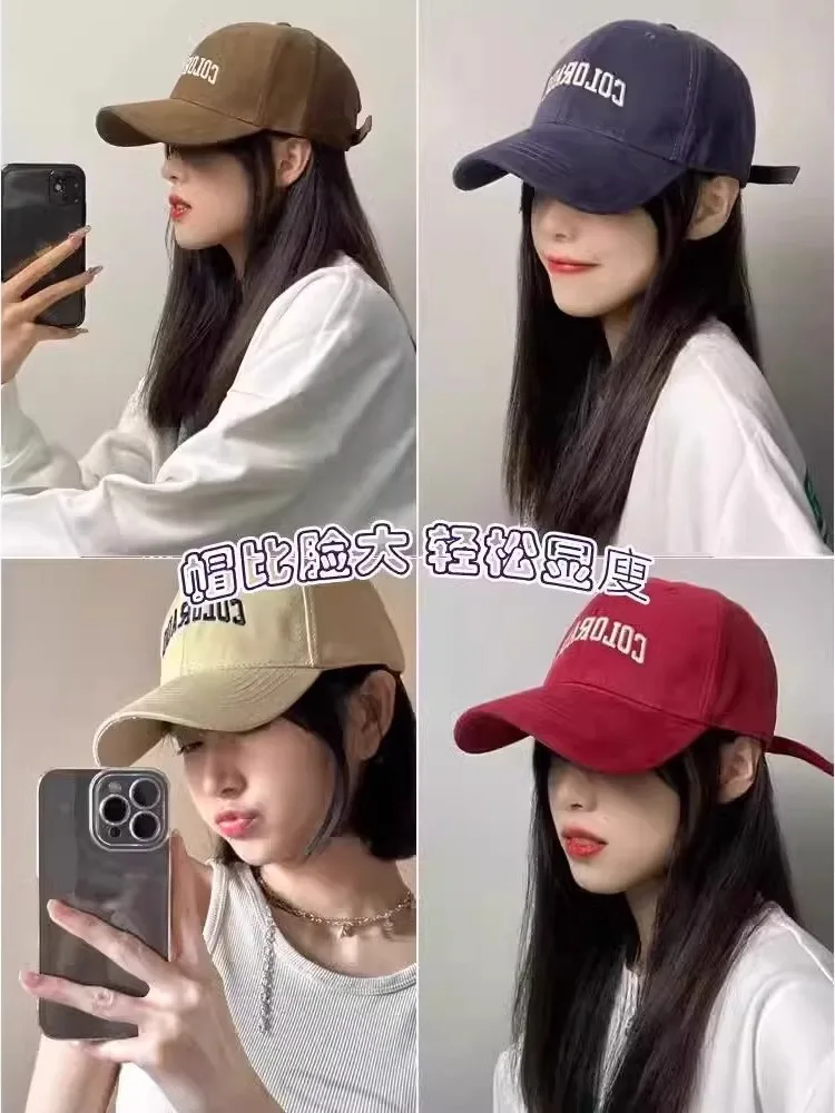 Women's Summer Baseball Cap Deep Crown Wide Brim Hat Face Slimming Casual Style Four Seasons Universal Polyester Material