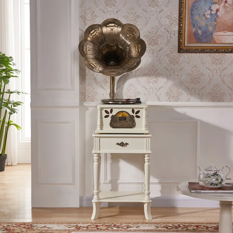 Gramophone retro big speaker vinyl record player vintage radio subwoofer bluetooth phonograph home ornament
