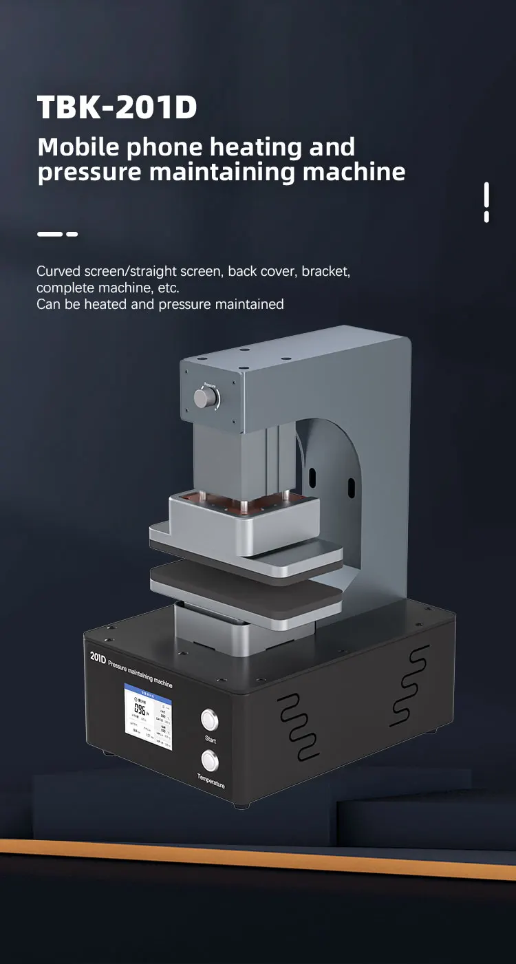 TBK 201D 500W Mobile Phone Heating Pressure Maintaining Machine Compatible For Curved Flat Screens Back Cover Bracket