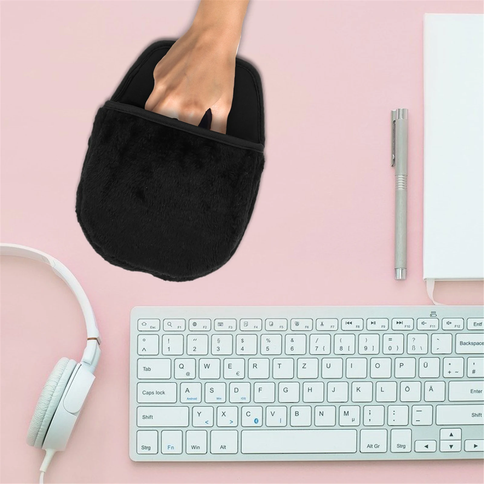 

Hand Warmer Mouse Pad Winter Mousepad Office Mat Solid Color Table Warming Heater