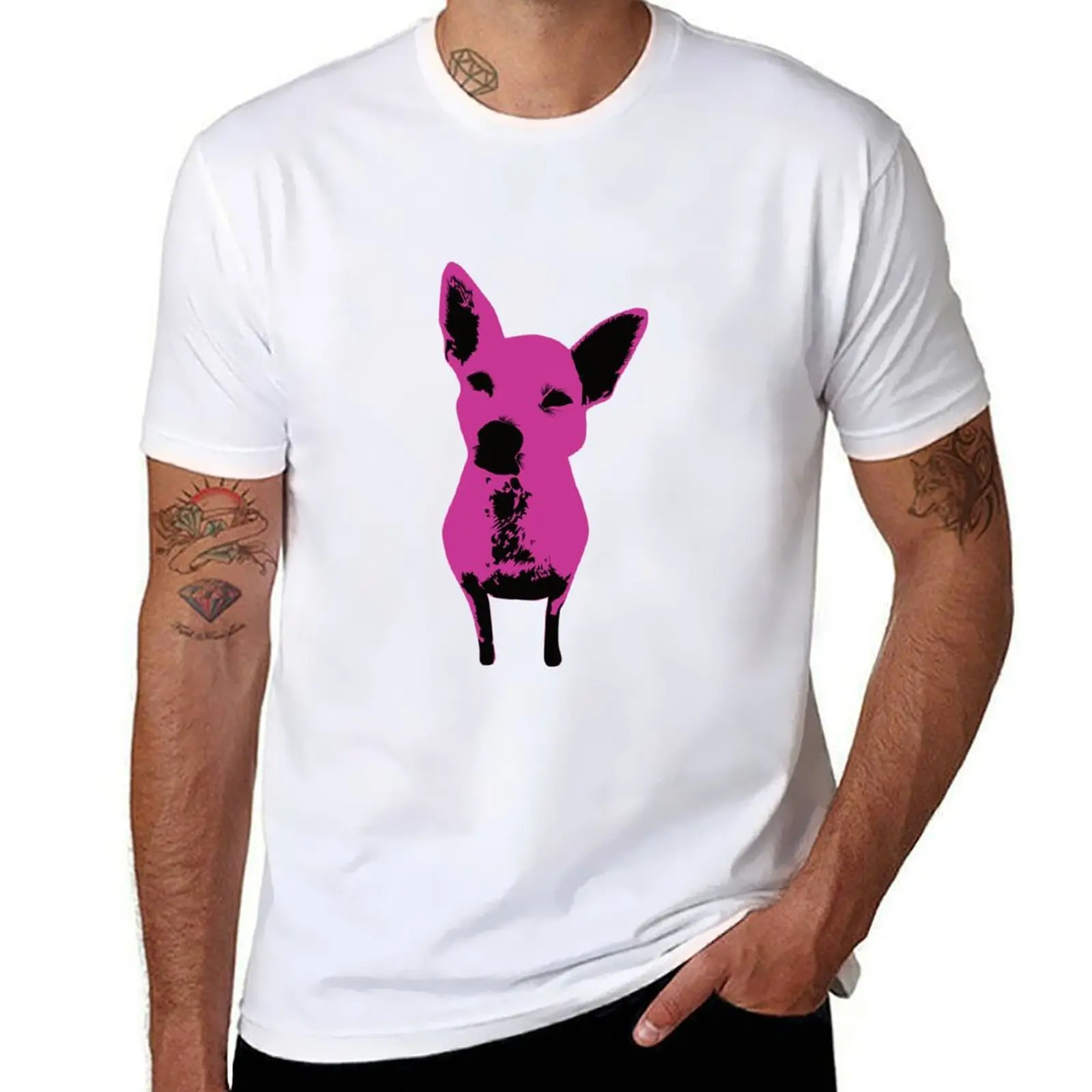 

Pink Chihuahua Film Noir T-Shirt t shirts designer t shirts for man slim fit T-Shirt