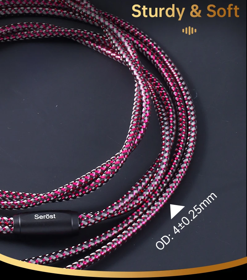 Serost Moon HiFi-Audiokabel Typ-C DAC 3,5mm 4,4mm 6,5mm Stereo zu Dual-RCA-Buchse für Musikplayer, Verstärker, Lautsprecher - OCC-Kabel – Detail 5
