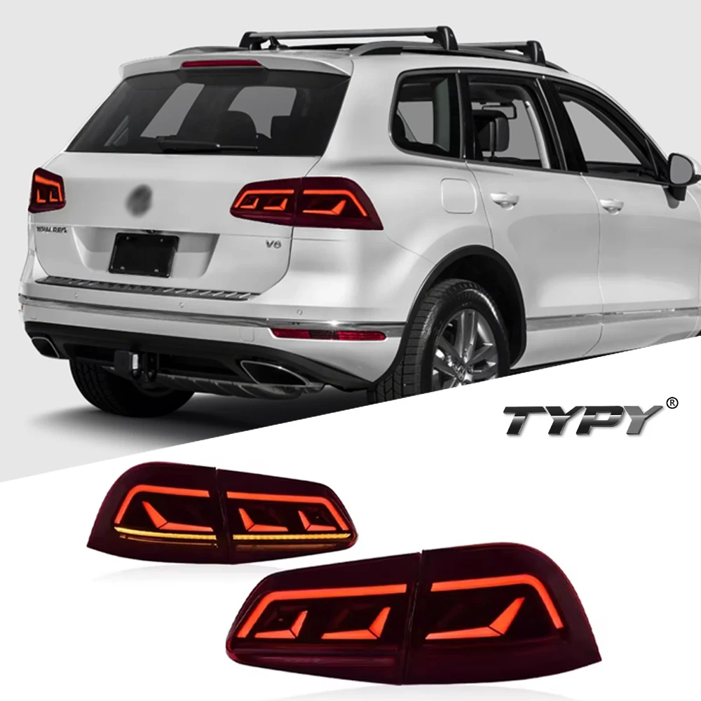 TYPY Car For VW Touareg Taillight 2011-2017 Upgrade Modified to New DRL Dynamic Turn Signal LED Taillight Auto Accessories