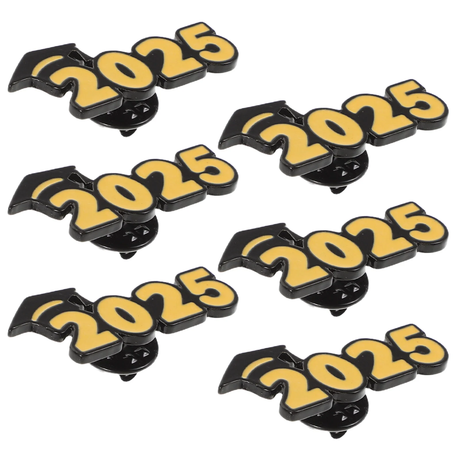 

6 Pcs 2025 Brooch Graduation Cap Clip European and American Zinc Alloy Pins Student