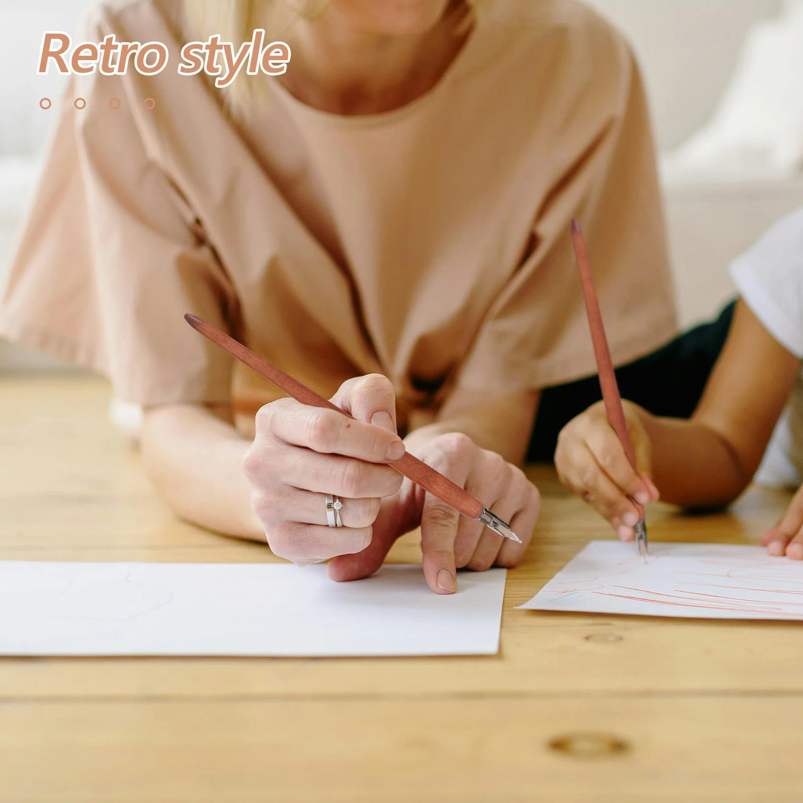 

5pcs Wooden Dip Pen Set Steel Nib For Calligraphy Drawing Writing Art Vintage Style Fountain Pen Beginners Creative Decoration