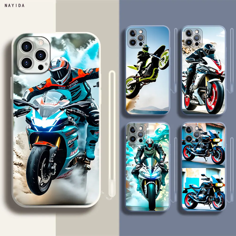 Soft Silicone Phone Case For Apple iPhone 15 14 13 12 11 Pro X XS Max XR Plus Mini Cover Coolest Motorcycles