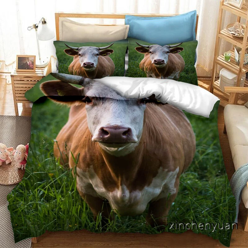 phechion Animal Cow 3D Print Bedding Set Duvet Covers Pillowcases One Piece Comforter Bedding Sets Bedclothes Bed Linen K198