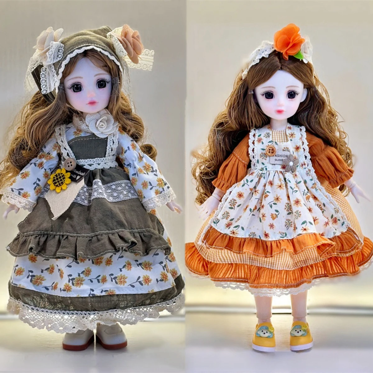 30Cm Retro Stijl Jurk Set 1/6 Bjd Pop Bloem Fee Jurk Set Pop Accessoires