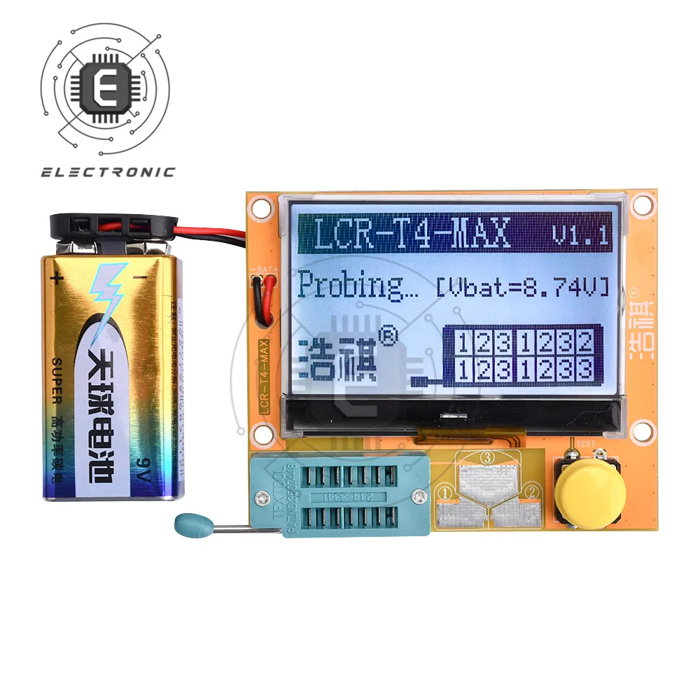 High Quality New LCR-T4-MAX LCR T4 Meter Transistor Tester Diode Triode Capacitance SCR Inductance 12864 LCD