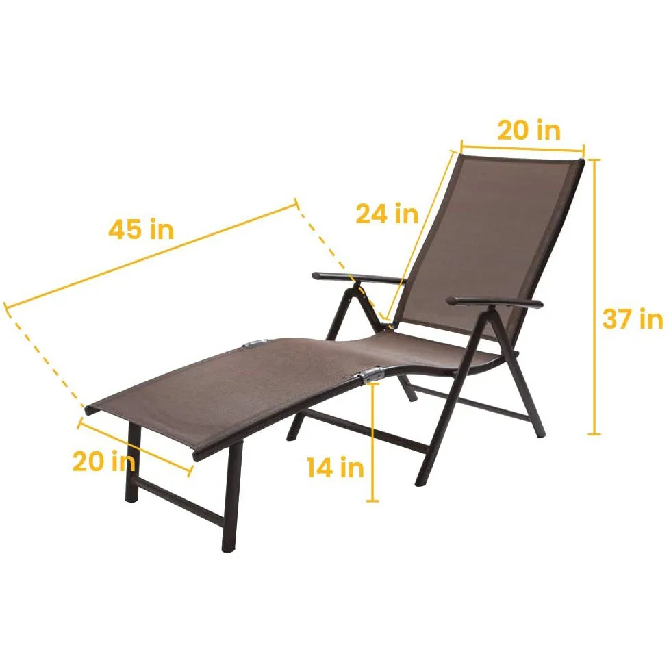 Aluminum Beach Courtyard swimming pool folding recliner adjustable terrace recliner recliner outdoor and indoor for all kinds of