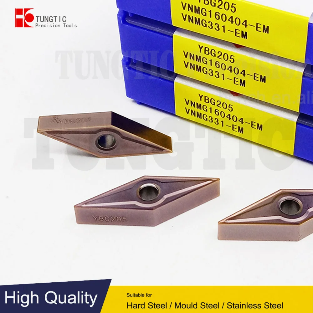 VNMG160404-EM YBG205 YBG202 VNMG331-EM Turning Inserts Carbide Cutter Lathe Tools Double Sided Negative-Medium Machining