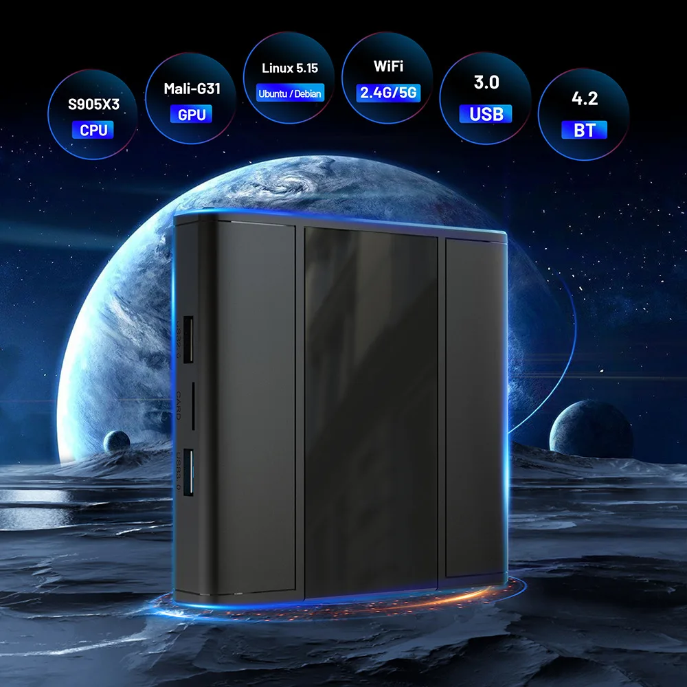 Y001 Dual OS TV Box Linux & Android Amlogic S905X3 4GB RAM 32GB ROM 2.4G 5G Dual Band WiFi Bluetooth Media Player Smart TV Box