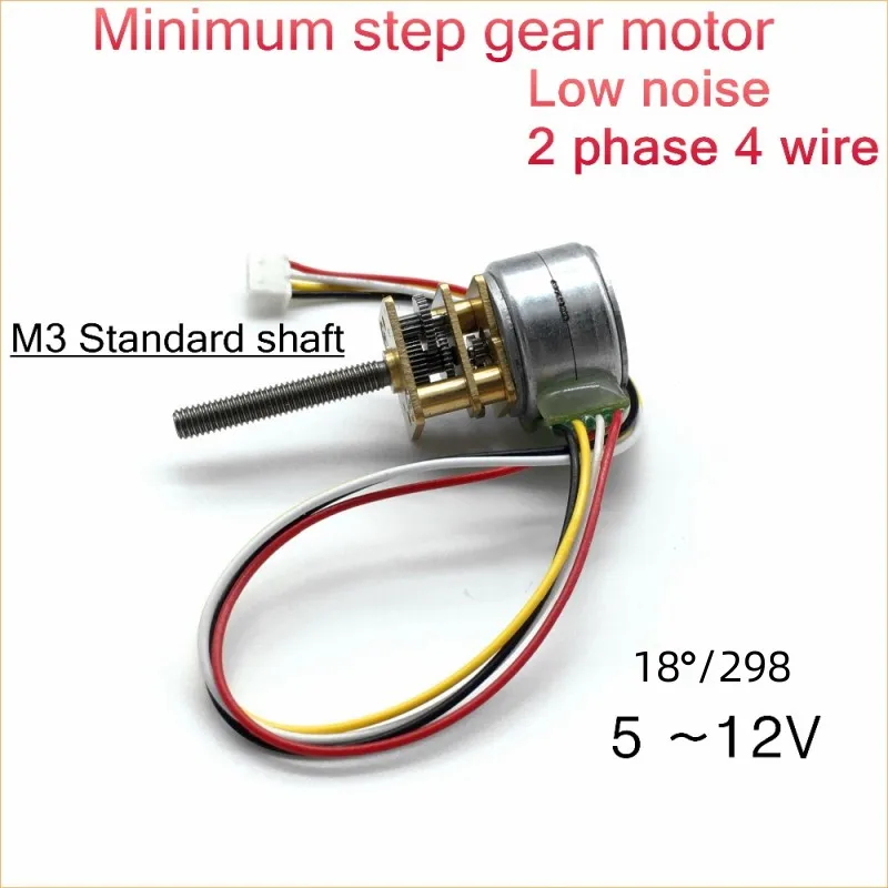 CM12-15BY 2-phase 4-wire Monitor PTZ 15mm Deceleration Stepper Motor 15BY Micro-angle M3 Thread Long Shaft 1:298