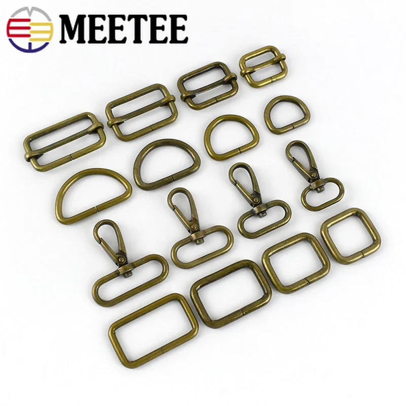 2/5Pcs Metal Ring Buckle 20/25/32/38mm D Buckles Lobster Clasp Tri-glide Webbing Adjuster Clasps Bag Strap Hook Accessories