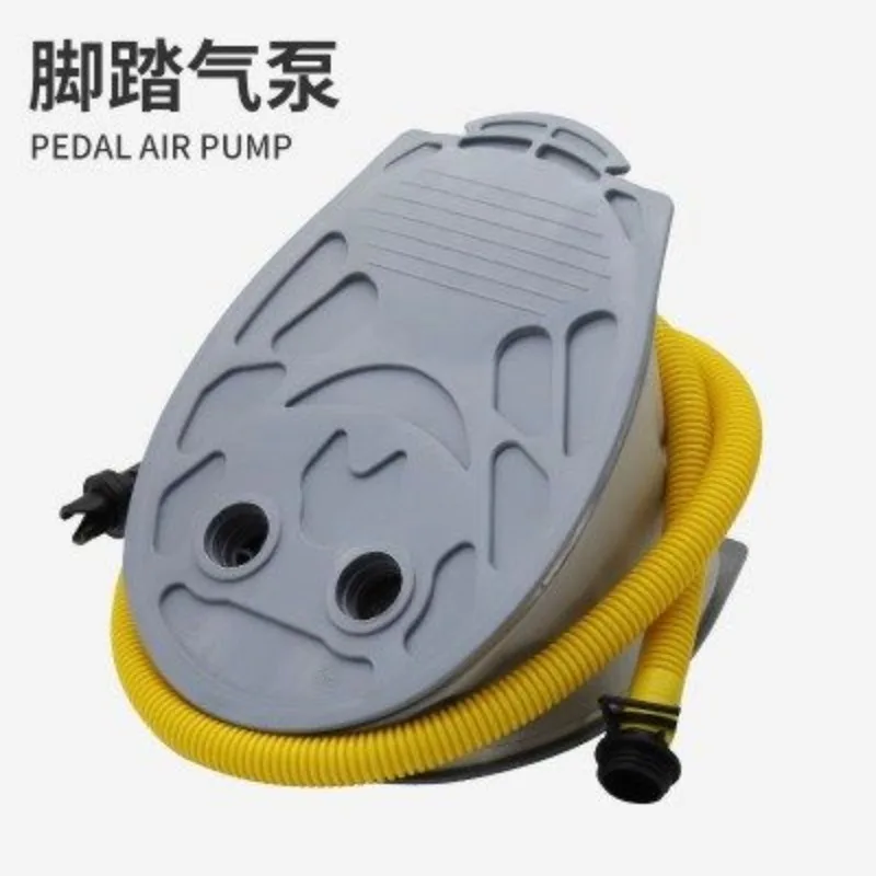 Foot operated inflation pump suitable for inflating rubber b-oats