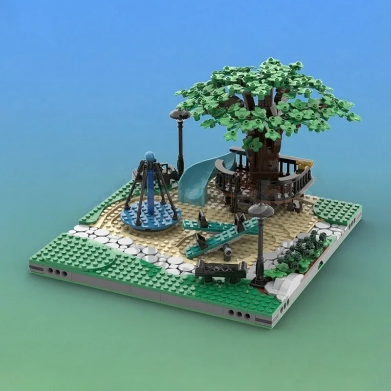 1818 قطعة MOC بركة وملعب حزمة المدينة نموذج اللبنات ألعاب البناء فكرة إبداعية التعليم هدية الكريسماس للأطفال