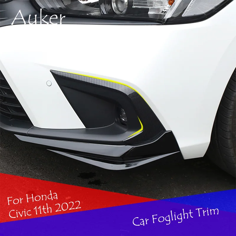 

For Honda Civic 11th 2022 Car Front Fog light Eyebrow Trim Sticker Garnish Decoration Strips Car Styling