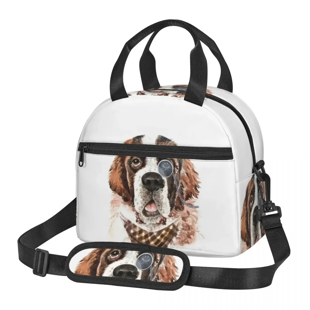 

Saint Bernard Dog Lunch Bags Insulated Bento Box Resuable Lunch Tote Picnic Bags Cooler Bag for Woman Office