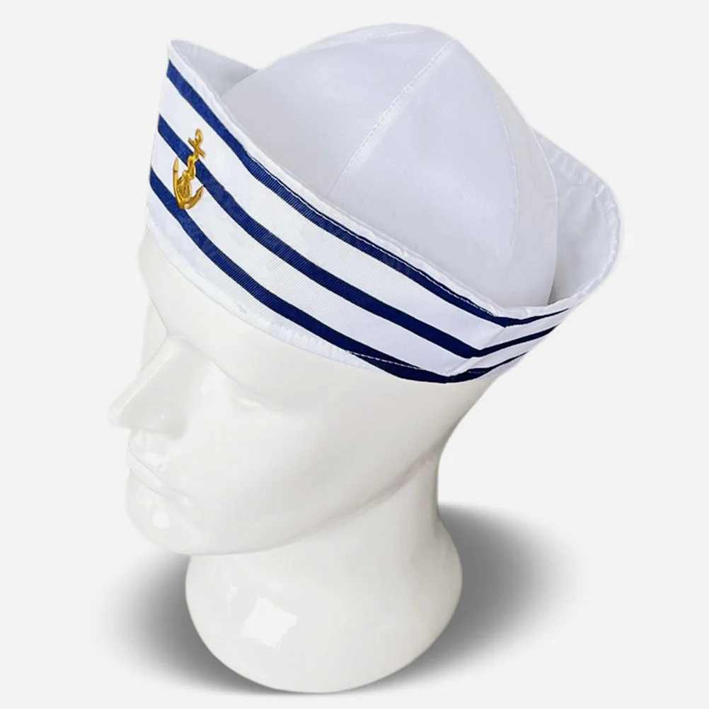 Chapeaux de fête blancs drôles pour femmes, costume de marin, chapeau de capitaine, décor nautique, retournement