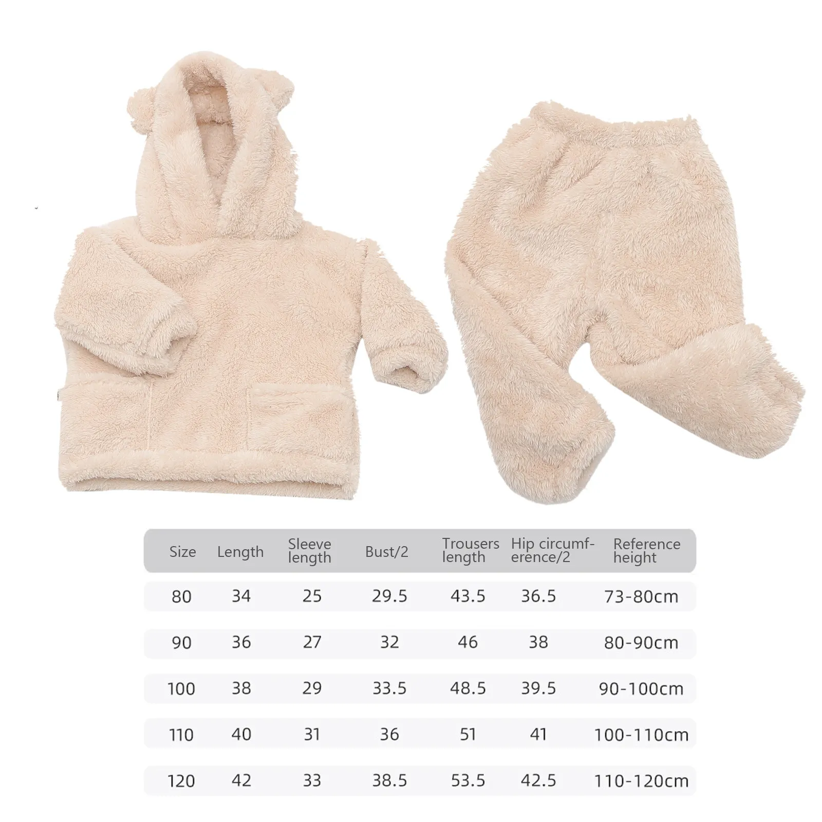 1Set Flannel Baby Pajama Set Design Warm Cozy Toddler Fleece Sleepwear for Christmas Winter Daily Photo Sleep