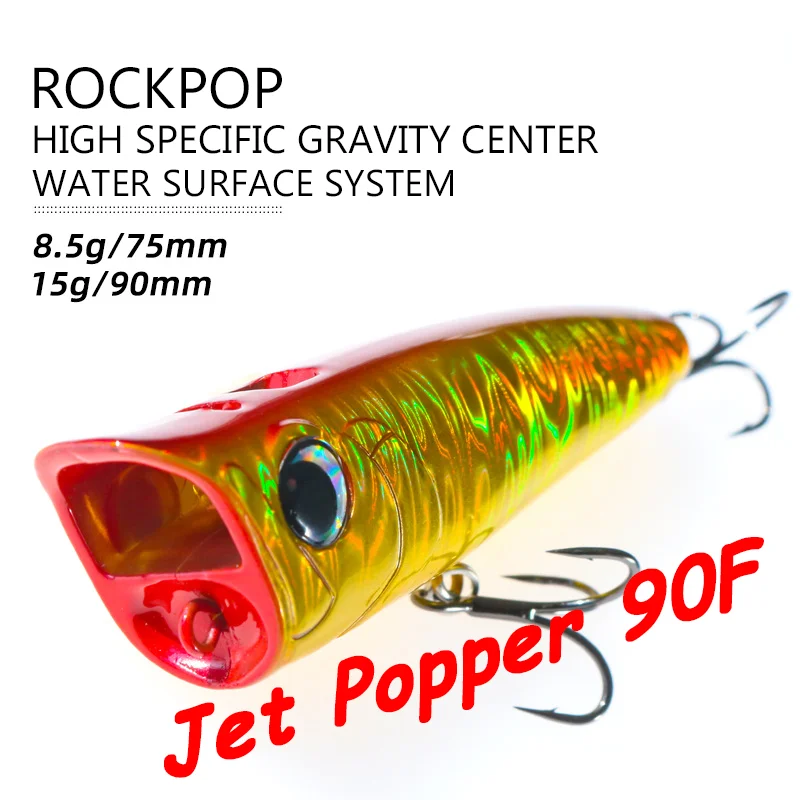 

1PCS Jet Popper 75mm 90mm Topwater Bubble Baits Fishing Lures Wobblers for Artificial Hard Bait For Sea fishing Bass Pike Perch