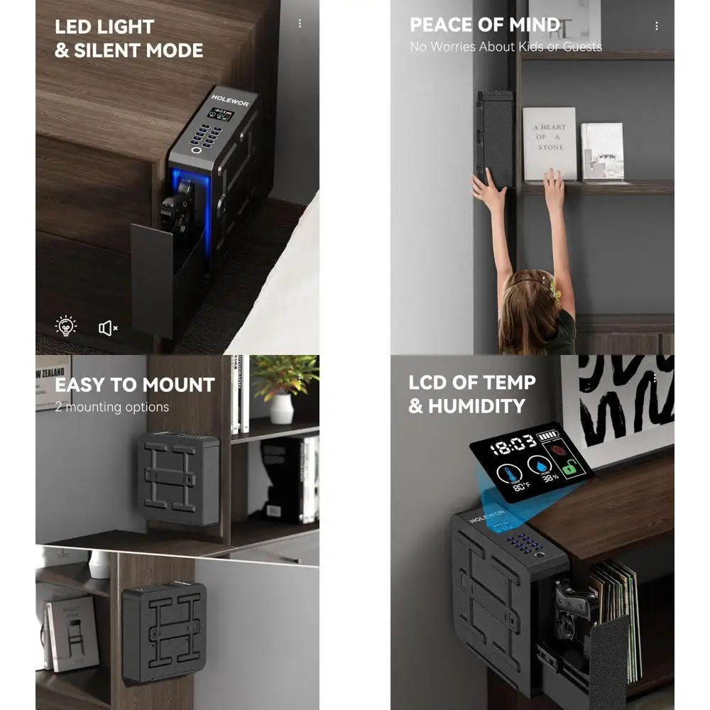 

Биометрический сейф для пистолетов - надежное хранение оружия с 3 вариантами крепления