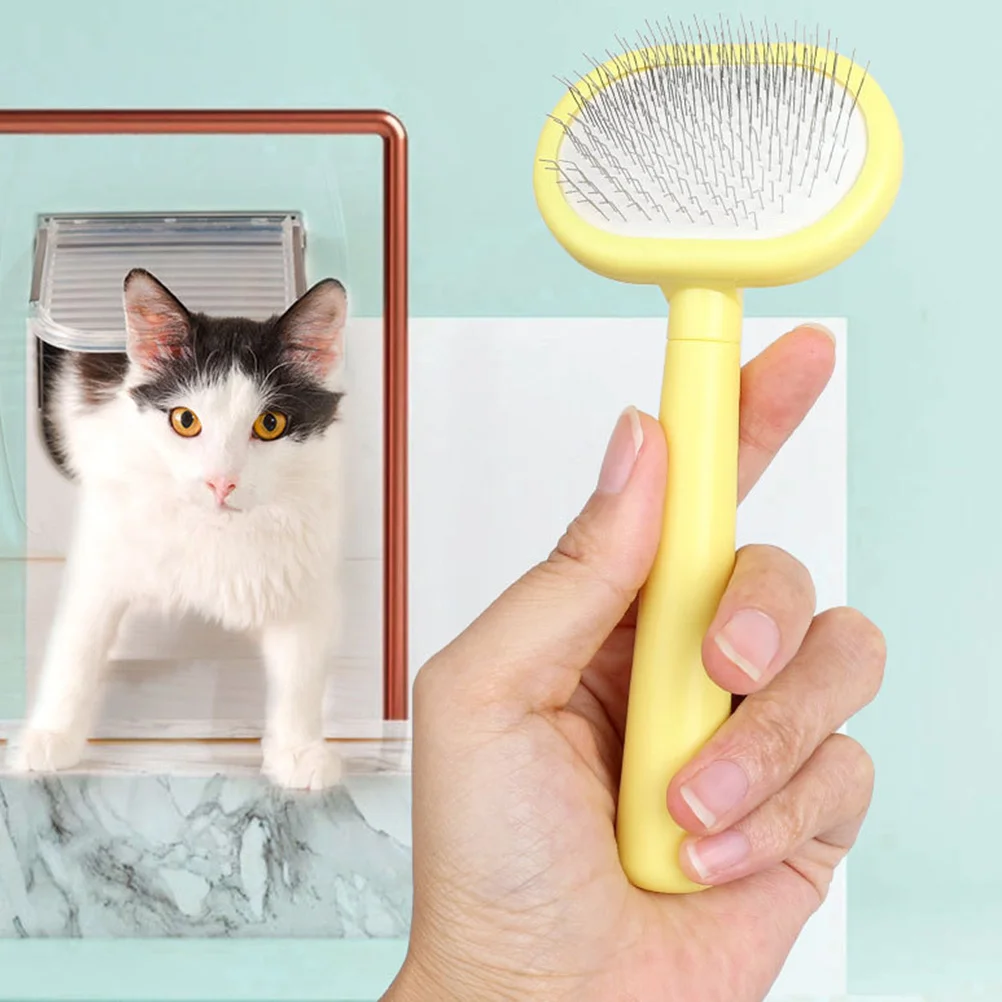 

-Handled Cat Comb For Pet Grooming Dog Hair Removal Dead Skin Cleaning Comfort Grip Brush Ergonomic Plastic Comb For