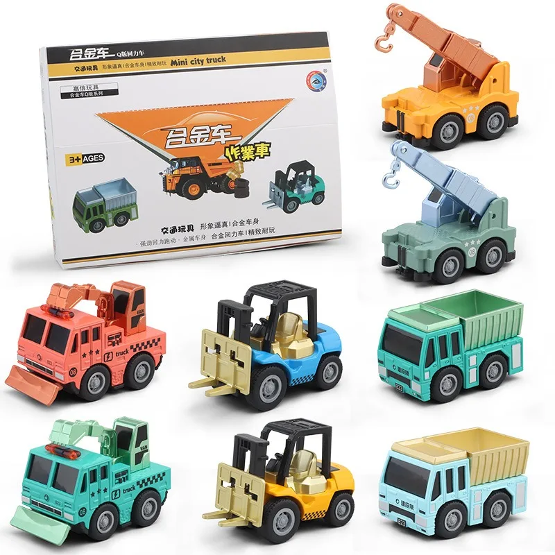 New Fun Cartoon Back Pull Back Vehicles  Alloy Car Pocket Toy Car Children\'s Mini Palm Q Version Cars Toy for Kids