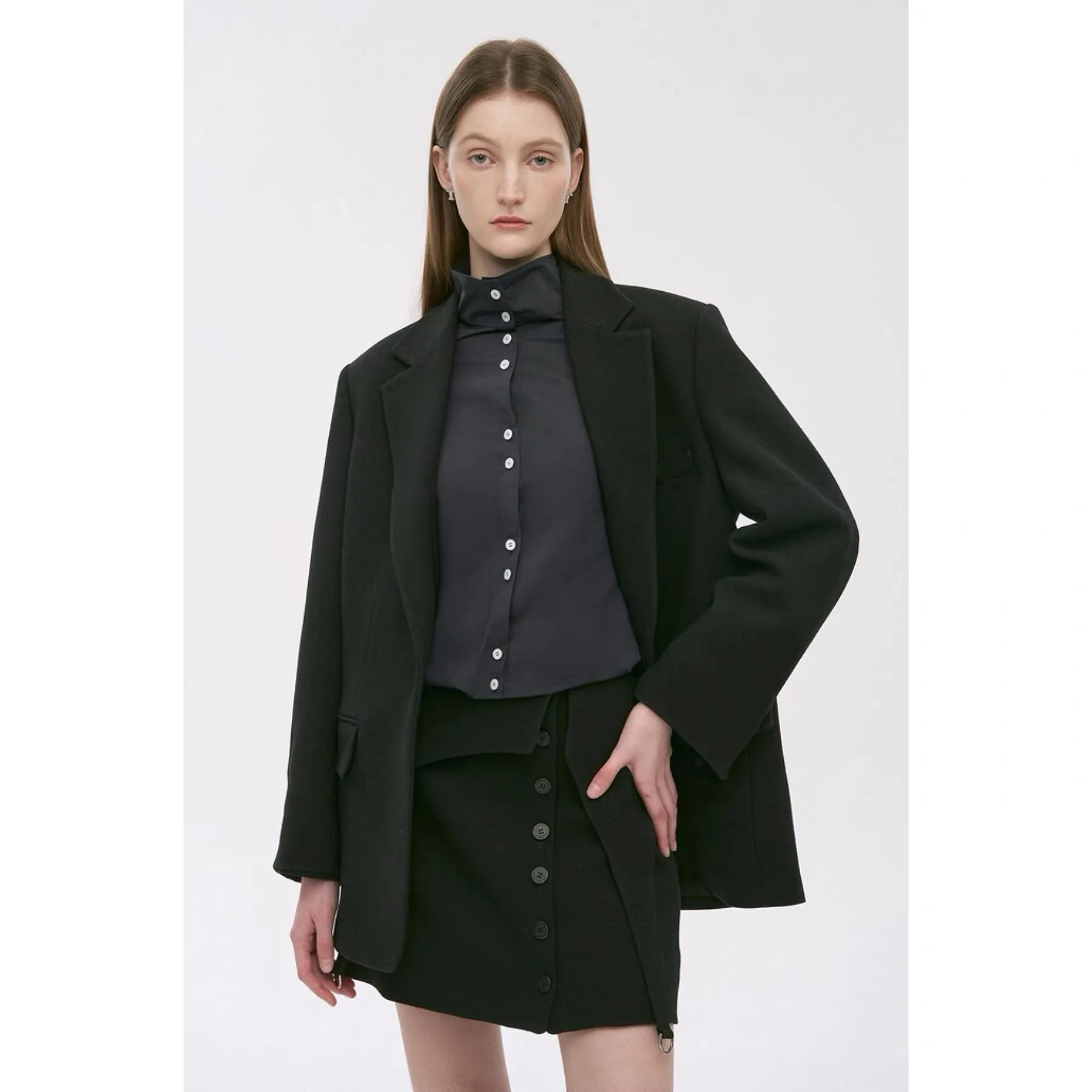 

TIM26 Spring Commute Classic Style Slimming Suit Jacket Casual Elegant Long Sleeve Button up Pure Color Fashion Outerwear