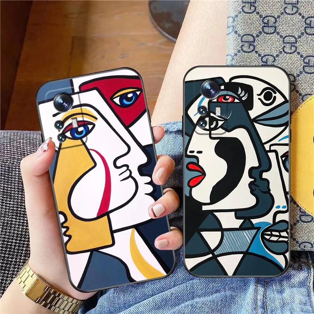 

Case For Xiaomi Mi 13 12 12X 12T 11 11T 10 9SE CC9 8SE 8 Pro Tpro Lite Plus Case Funda P-Picasso Abstract Art Painting Graffiti