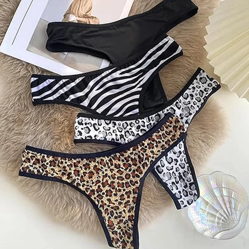 1/3PCS/Set Sexy Women's Panties Fashion Leopard Thongs Ladies Seamless Underwear Lingerie Breathable Cozy G-Strings Hot T-Back