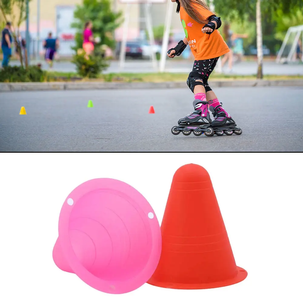 10 قطعة/المجموعة تزلج ماركر التدريب الطريق المخاريط الأسطوانة كرة القدم كرة القدم الرجبي التدريب برج التزلج عقبة الأسطوانة التزلج كومة