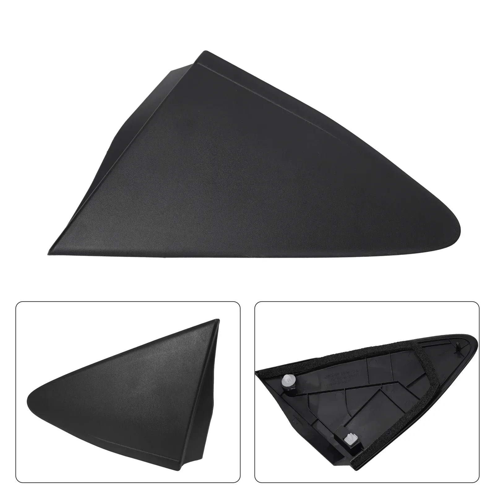 Front Corner Cover Triangle Plastic Rearview Mirror 1x 2012-2014 Accessories Black Cover For Toyota For Yaris Replacement Useful