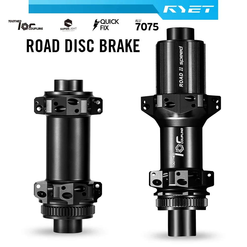 

RYET Road Bike 24H Hub Ceramic bearings Disc Brake Road Hub Straightpull HG/XDR Thru Axle 12x100 6-bolts Bicycle Accessories